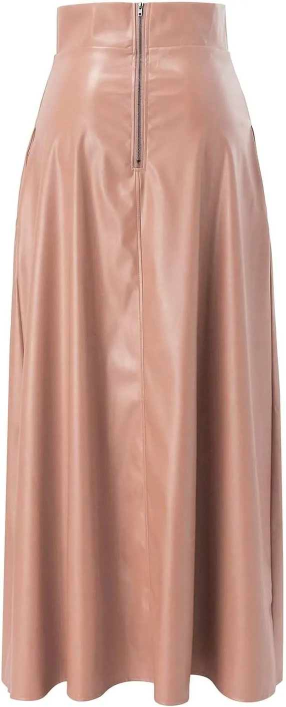 Woman New Sexy Leather Clothes High Split Irregular Skirt Leather Skirt Sexy Skirts for Women
