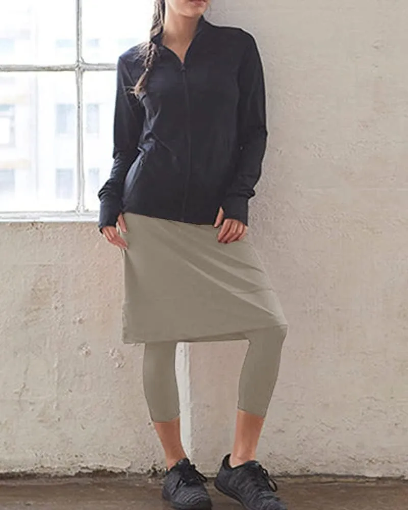Women 20" Knee Length Tennis Skirt with Built in Legging Golf Skirts Skirted Legging with Pockets