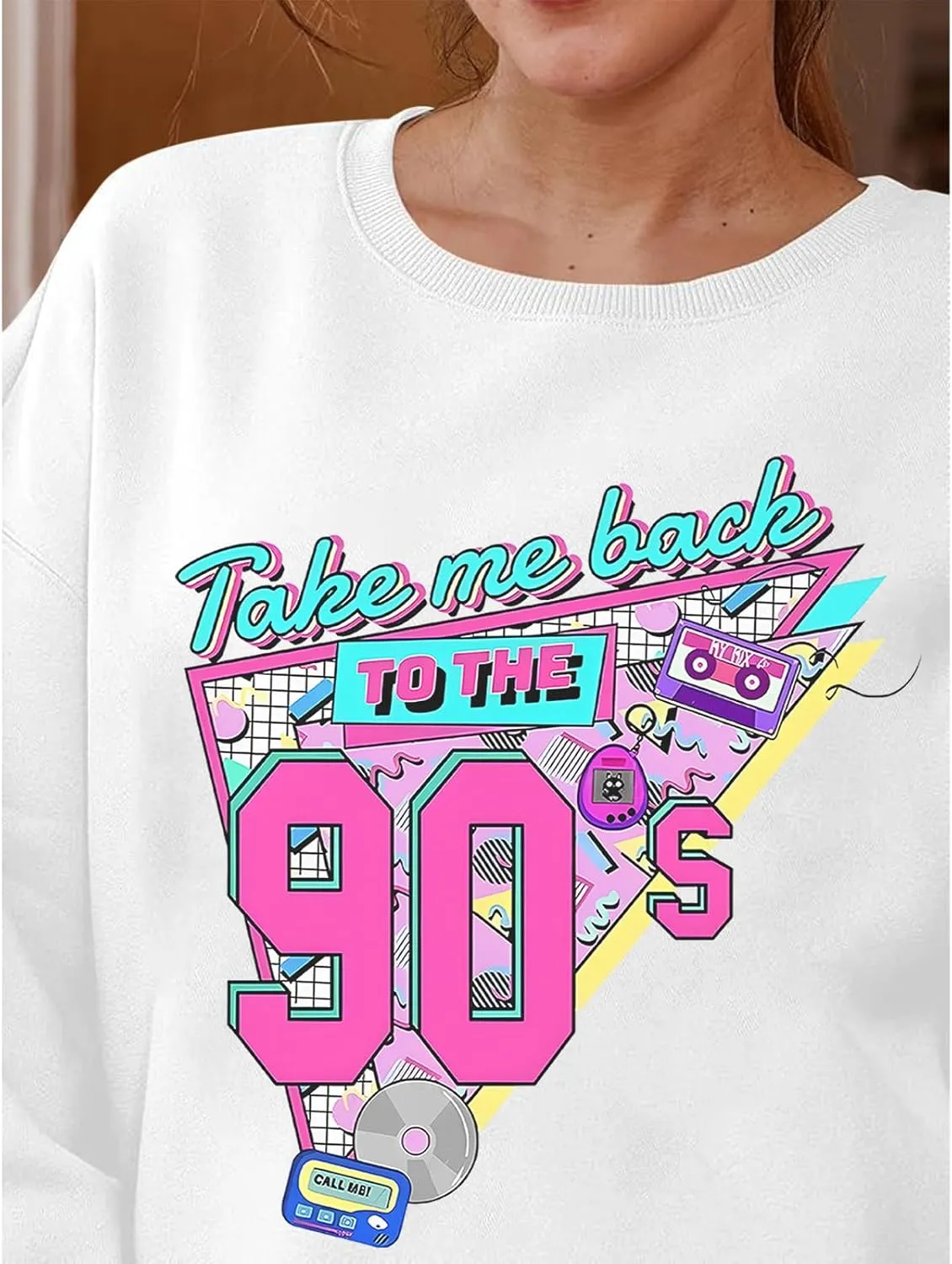 Women Oversized Graphic Sweatshirt 90s Outfit Long Sleeve Shirt 90's Vintage Pullover Tops Birthday Party Gift