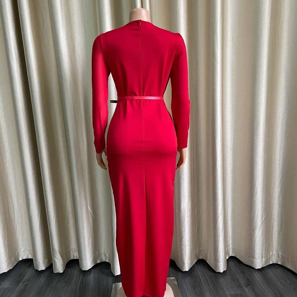 Women Summer Casual Dresses 3 Colors Solid Long Sleeve Mesh Bodycon Pencil Sexy Formal Gowns and Evening Maxi Dress