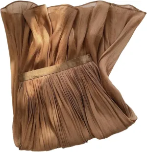 Women Summer Solid Color Long A-Line Pleated Skirt