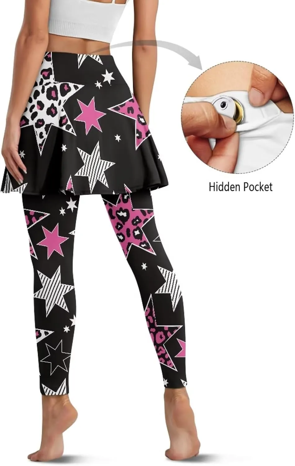 Women's Athletic Skirt with Leggings High Waisted Skort with Leggings Modest Leggings Attached Skirts Tennis Pants