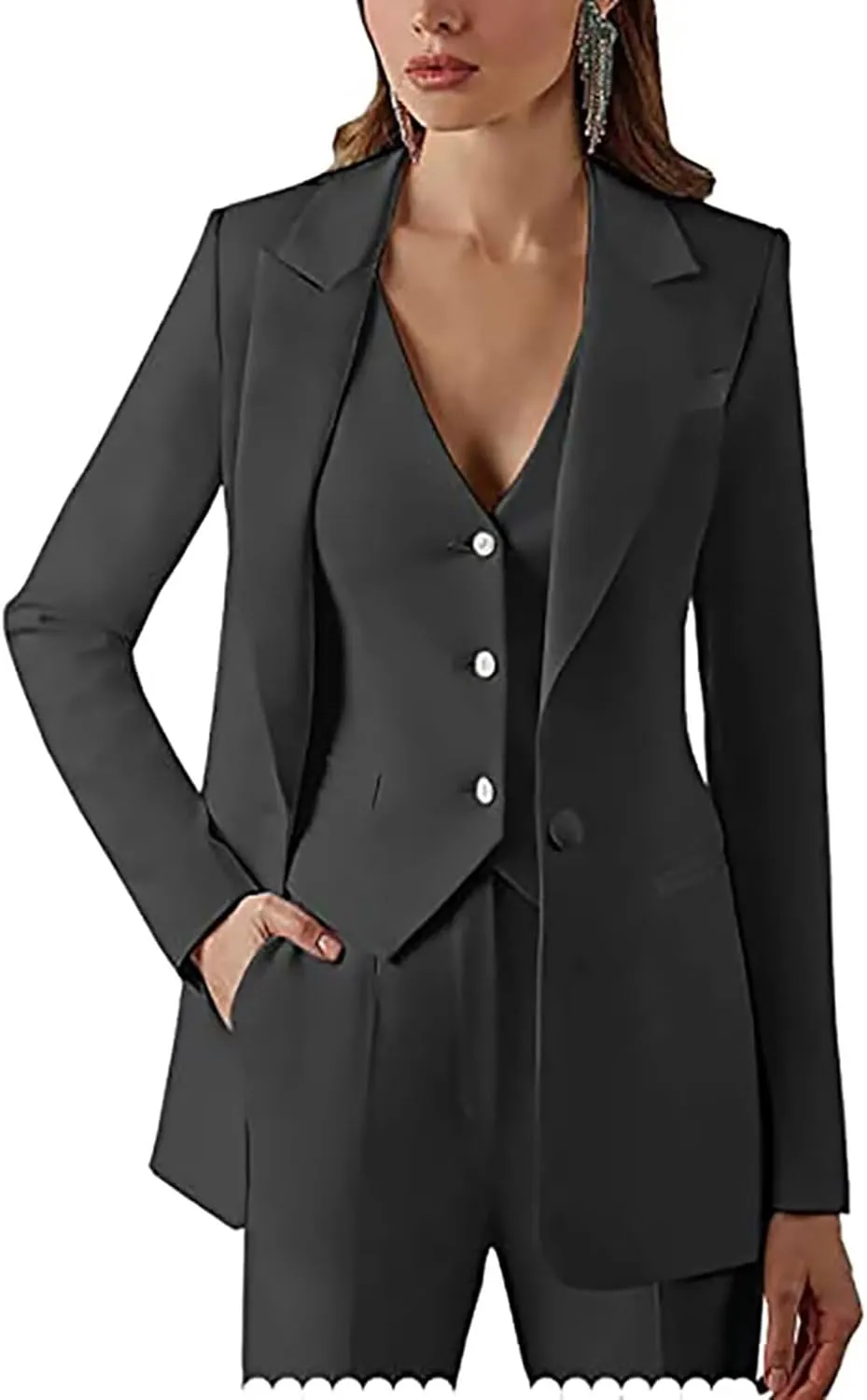Women's Business Pant Suit One Button Blazer Set Pant Suits for Women Dressy Pants Suit for Office