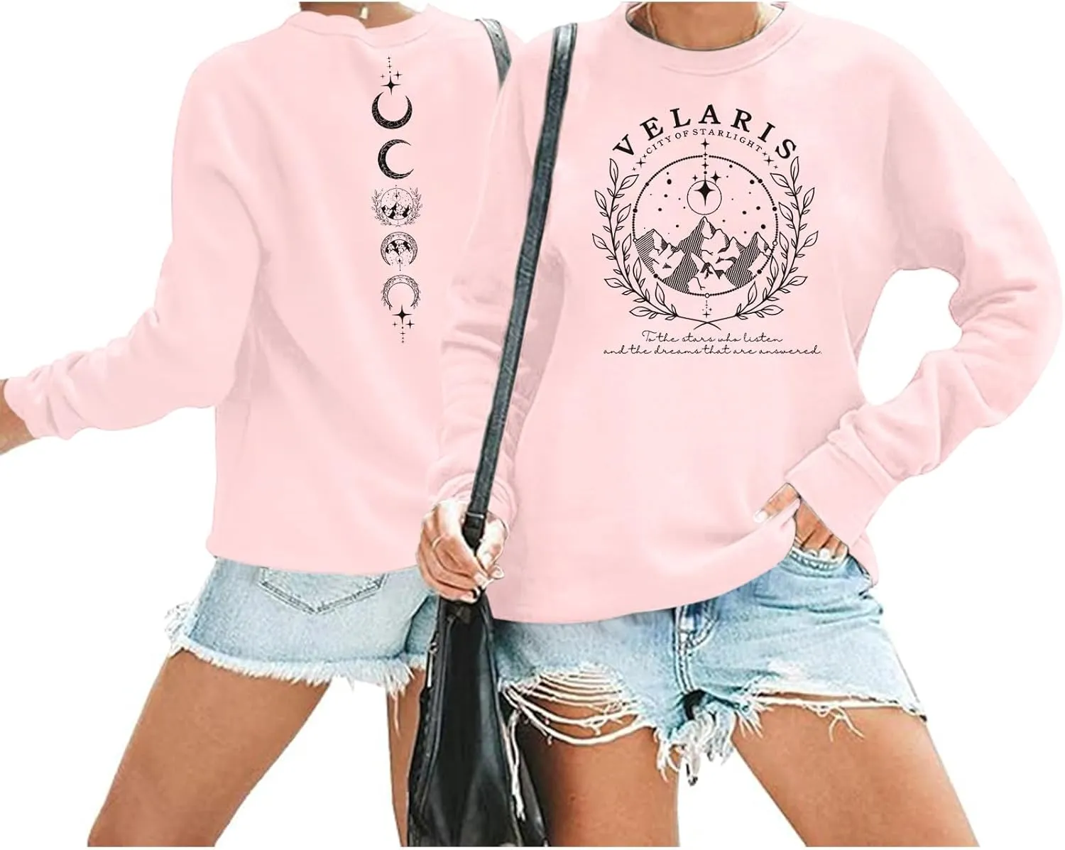Womens City Of Starlight Night Court Sweatshirt Thorns and Roses Book Lover Gift Shirt Vintage Graphic Pullover Tops