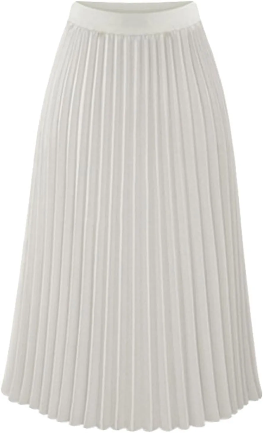 Women's High-Rise Pleated Skirt Chiffon Flowy Maxi Skirt Flared Swing Tiered Skirts A-Line Summer Casual Long Skirt