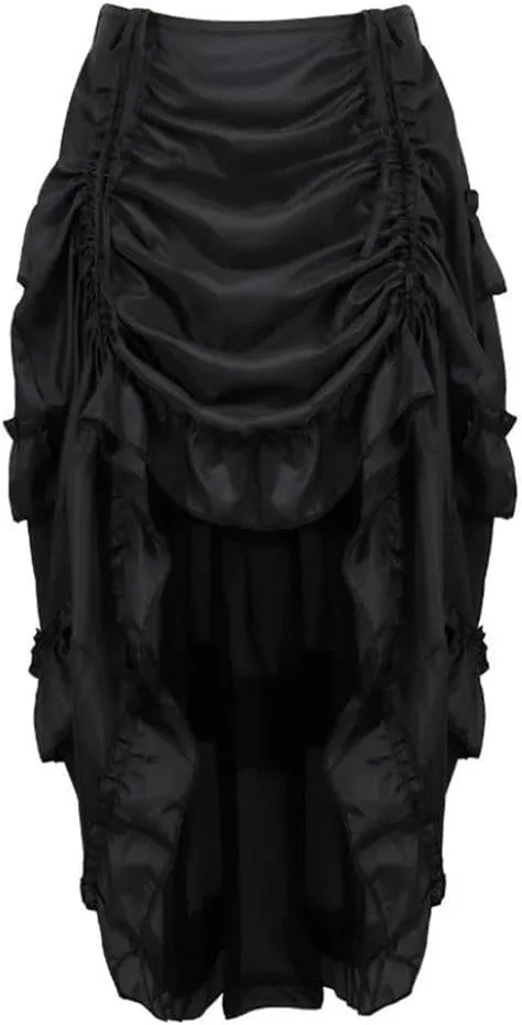 Women's Irregular Pleated Long Skirt Women's High Waisted Solid Color Party Dress