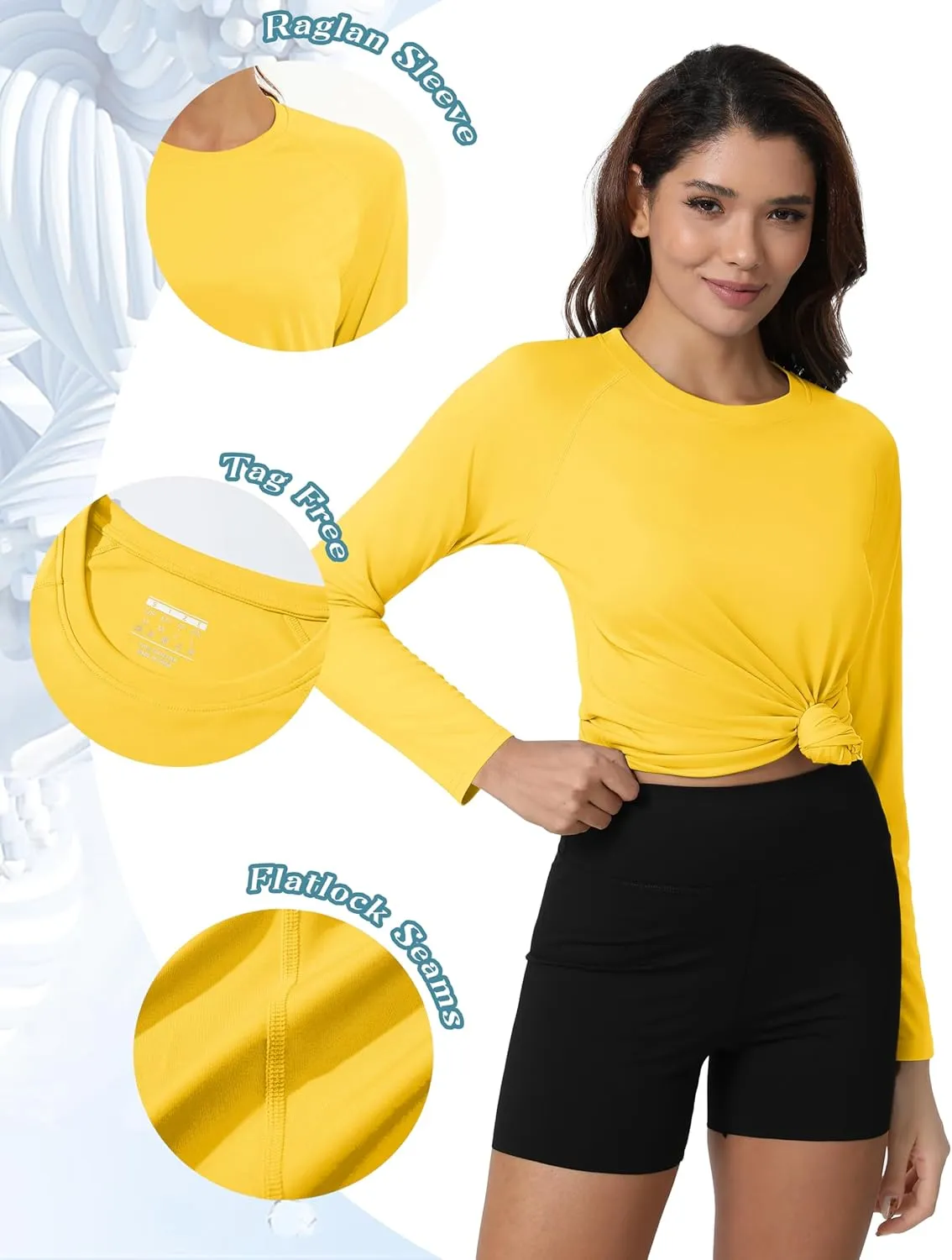 Women's Long Sleeve Shirt UPF 50  UV Sun Protection Rash Guard Lightweight Quick Dry Hiking Workout Tops