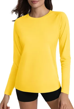 Women's Long Sleeve Shirt UPF 50  UV Sun Protection Rash Guard Lightweight Quick Dry Hiking Workout Tops
