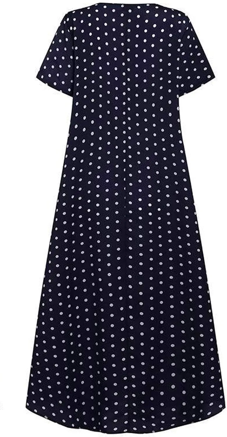 Women's Midi Long Dress Plus Size Summer Sleeveless O Neck Casual Loose Tunic Dresses Vintage Graphic Print Sundress