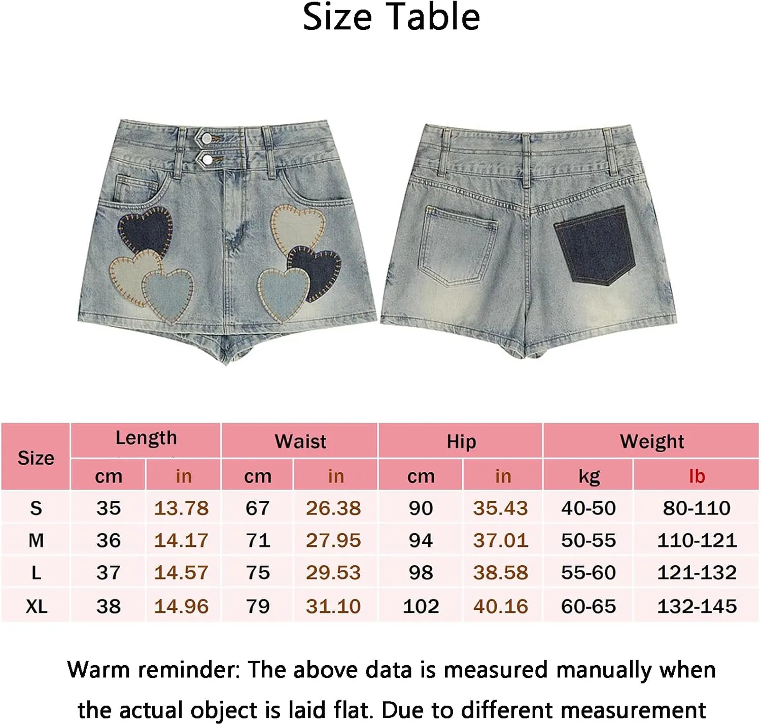 Womens Mini Denim Skirt Heart High Waisted A-Line Y2k Cute Casual Mini Jean Skirts