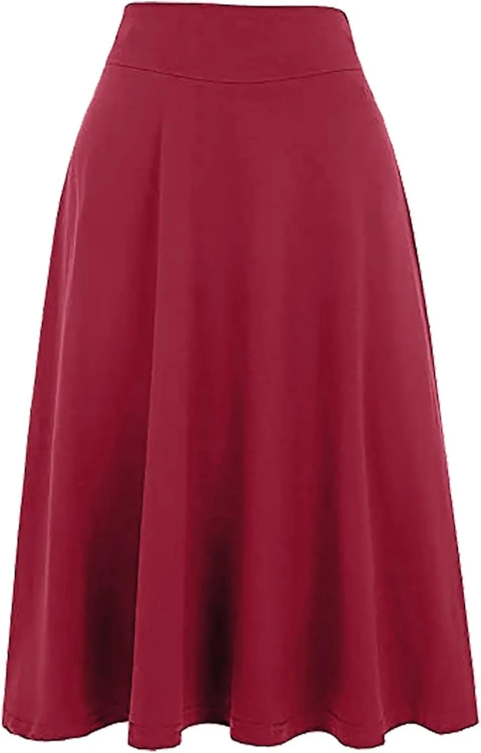 Women's Pleated Midi Skirts High Waist Flare A Line Plus Size Skirt Vintage 2025 Trendy Business Dress