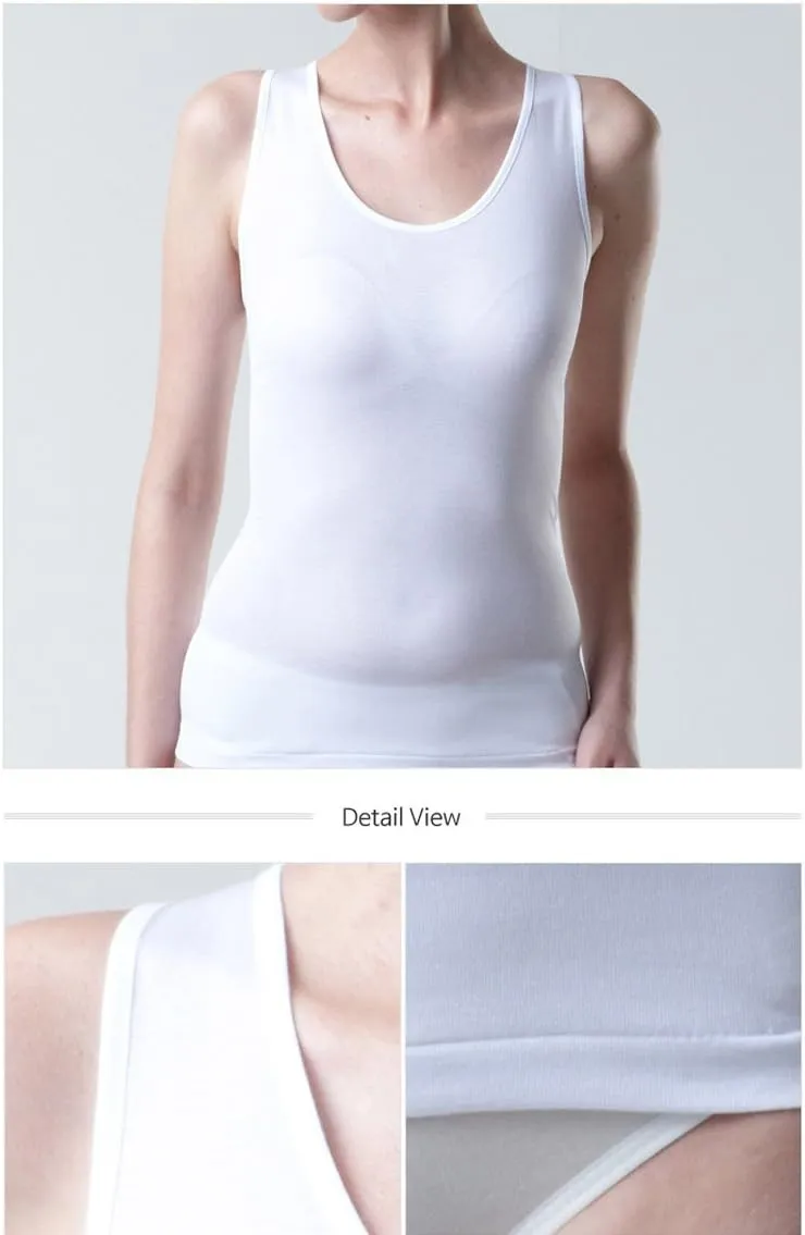 Women's Premium Basic Running Sleeveless Undershirts 100% Cotton Multi Pack