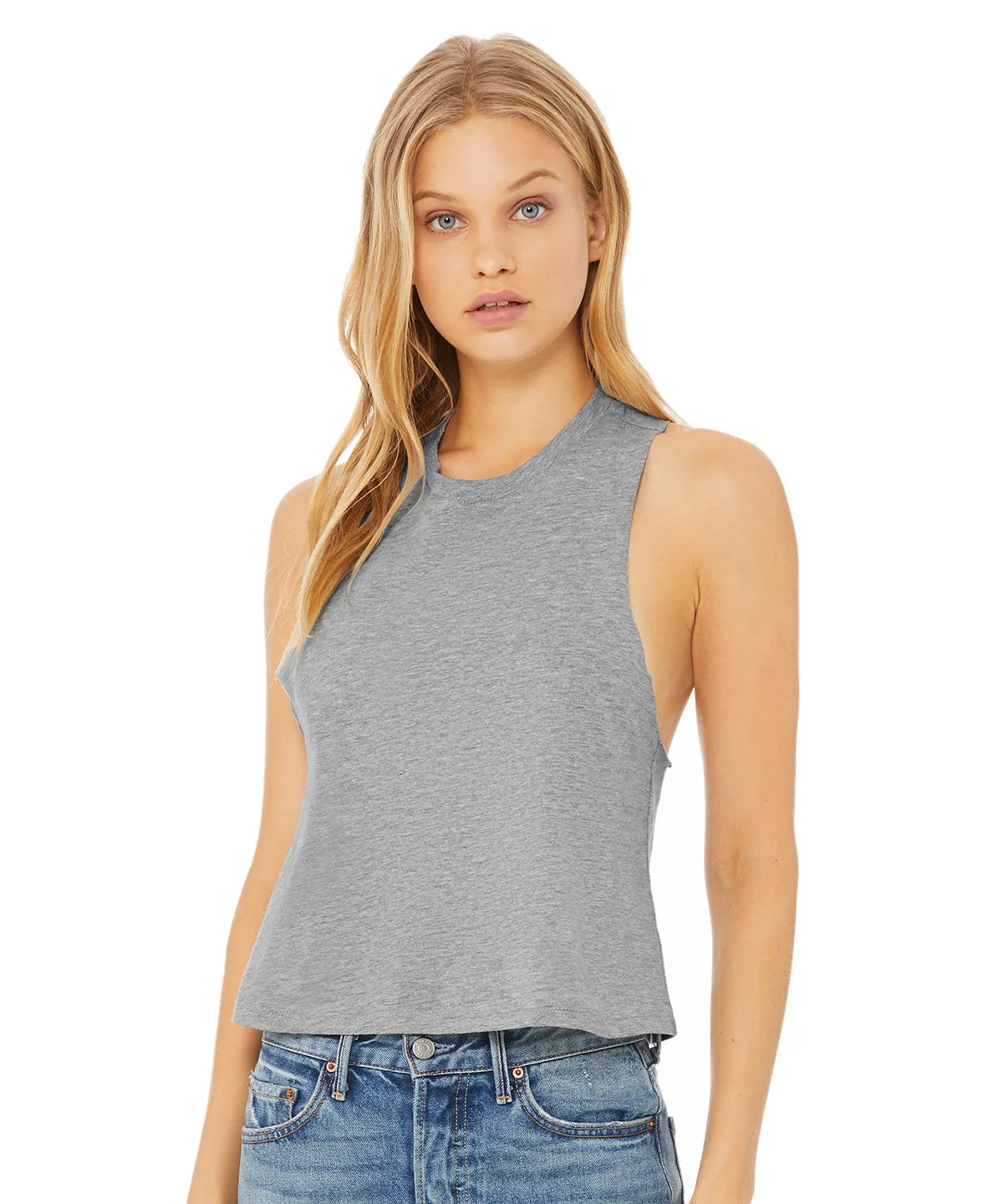 Womens racerback cropped tank | Heather Sunset