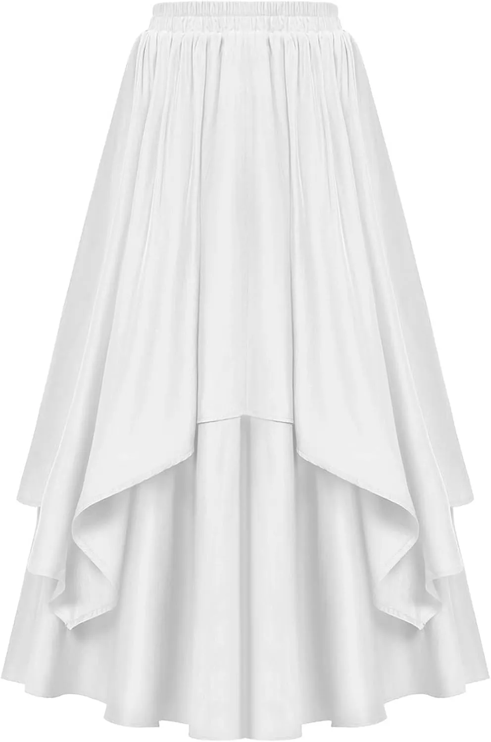 Womens Steampunk Renaissance Skirts Plus Size Elastic High Waisted Layered Long Maxi Skirt Stretch Party Dress