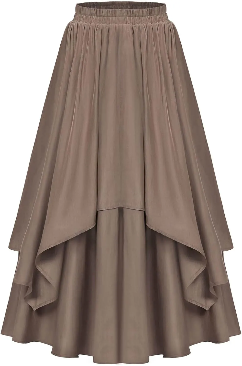 Womens Steampunk Renaissance Skirts Plus Size Elastic High Waisted Layered Long Maxi Skirt Stretch Party Dress
