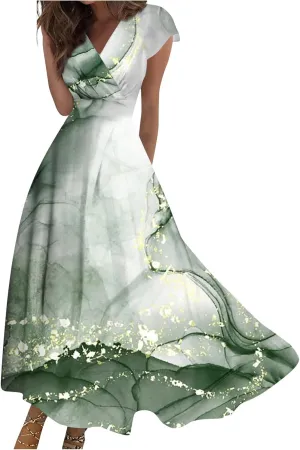 Womens Summer Maxi Dress Chiffon Loose Fit Swing Daily Solid Color 2025 Mature Casual Outdoor Slim Party Dresses