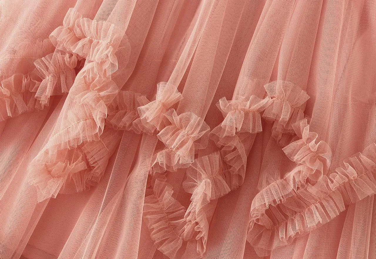 Women's Tulle Skirt A-Line Midi Skirts Irregular Underskirt Ladies Elegant Layered Skirt for Wedding Party Prom