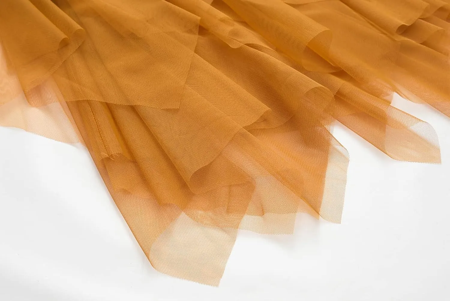 Women's Tulle Skirt Mesh Pleated Skirt Elastic High Waist Layered A-Line Swing Skirt Ladies Fashion Pleated Midi Skirt
