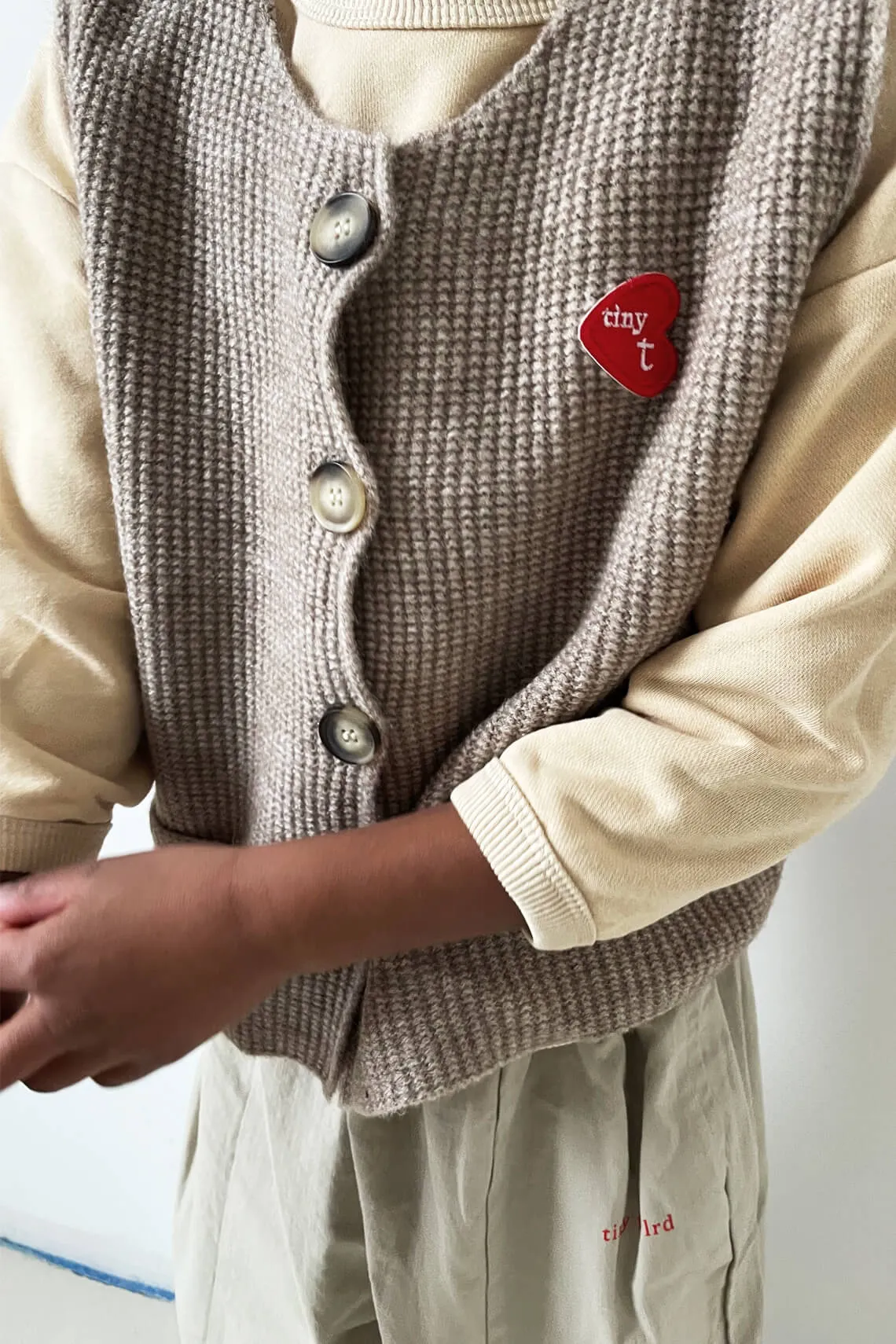 Wool Knit Vest - Sand