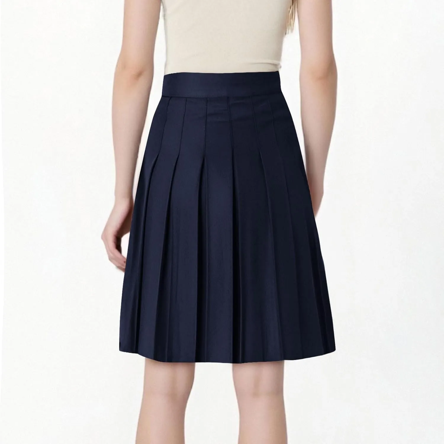 Xiaojmake Women Pleated A-Line Skirts Flowy Short Mini Basic Skirt High Waist School Uniform Tennis Cheerleader Skater Skirts