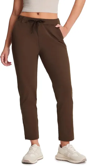 Yogipace Petite/Regular/Tall Women's 7/8 On The Fly Pants Drawstring Casual Lounge Joggers Travel Sweatpants