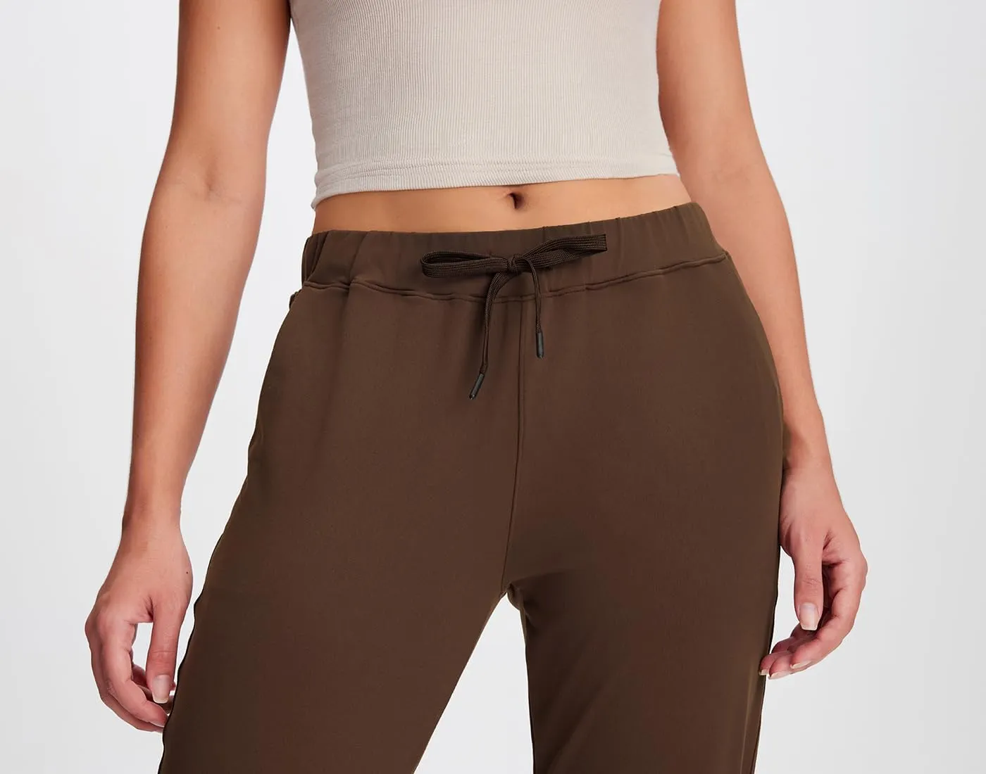 Yogipace Petite/Regular/Tall Women's 7/8 On The Fly Pants Drawstring Casual Lounge Joggers Travel Sweatpants