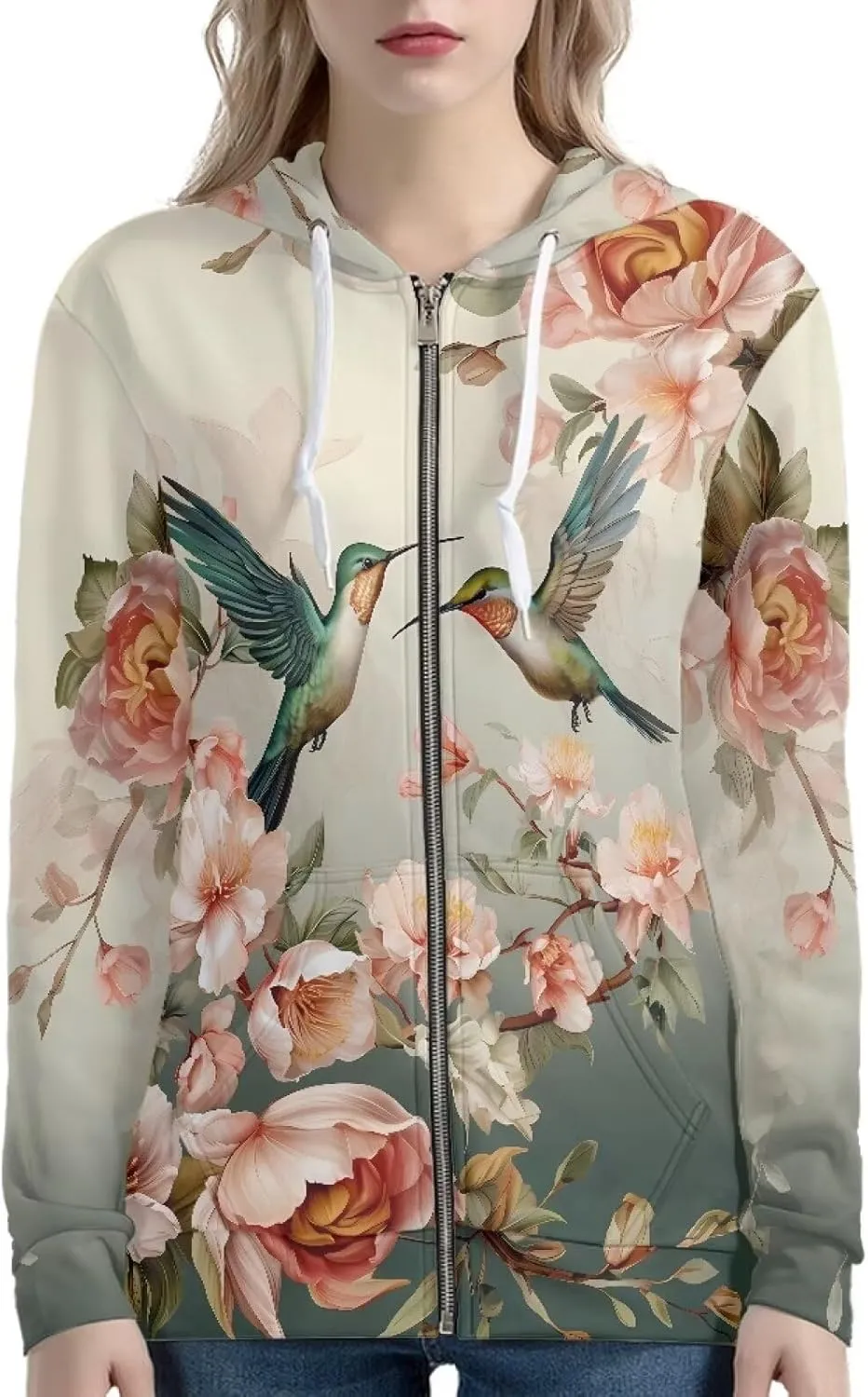 ZOUTAIRONG Trendy Zip Up Jacket Hoodies for Teen Girls Fall Clothes XS-5XL Activewear Fashion Tops Y2K Clothing