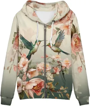 ZOUTAIRONG Trendy Zip Up Jacket Hoodies for Teen Girls Fall Clothes XS-5XL Activewear Fashion Tops Y2K Clothing